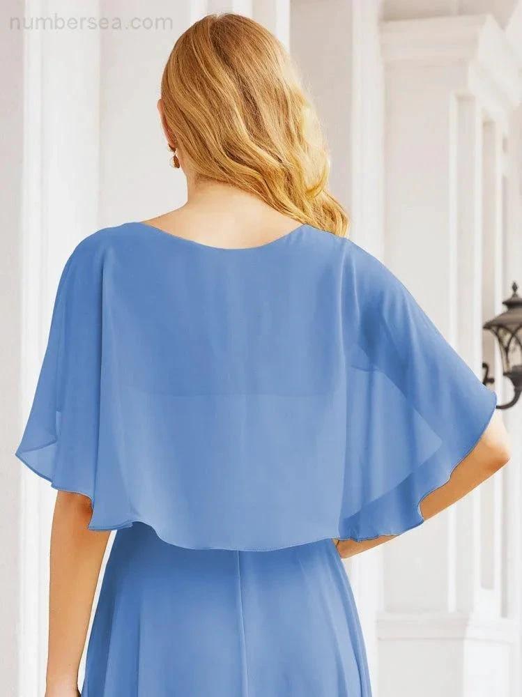 ZapDress Bridesmaid Dresses for Wedding Formal Evening Party Prom Gown with Cape 28050 (ZD17057)
