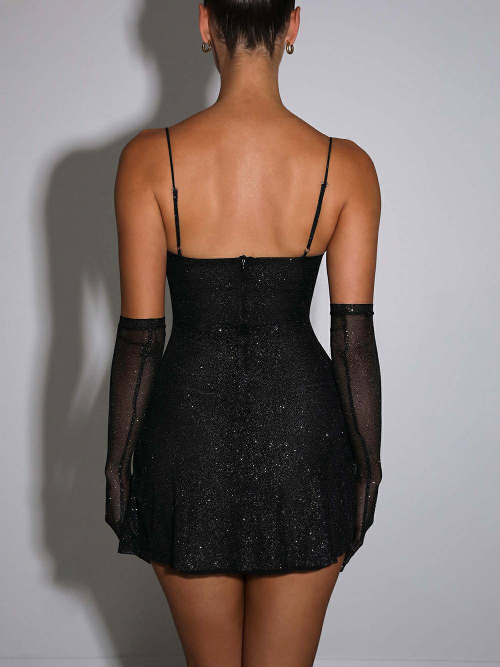 Pixie Mini Dress Black Sparkle