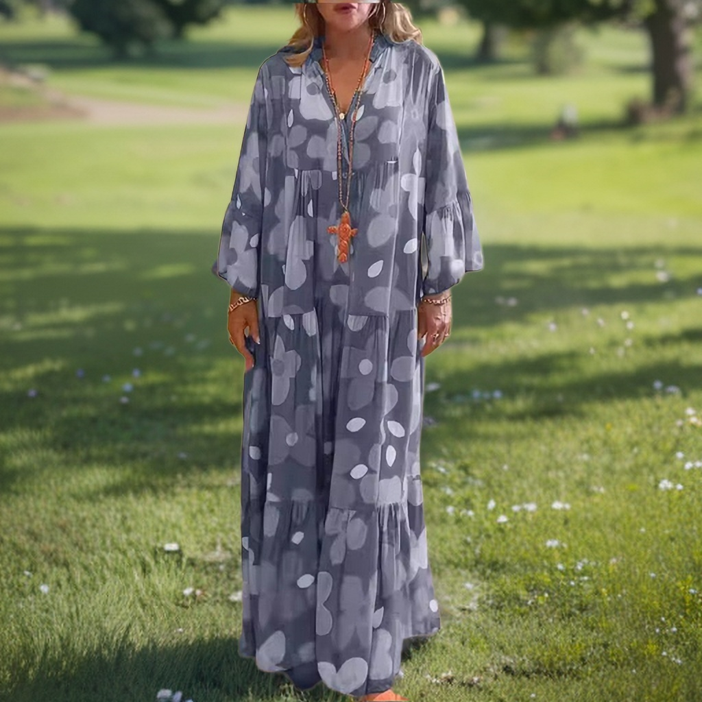 Guillermina Aesthetic Floral Dress with Bell Sleeves Premium Wardrobe Essential