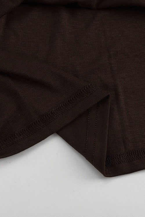 Brown Halter Backless Relaxed Dress for Boutique Fashion Look