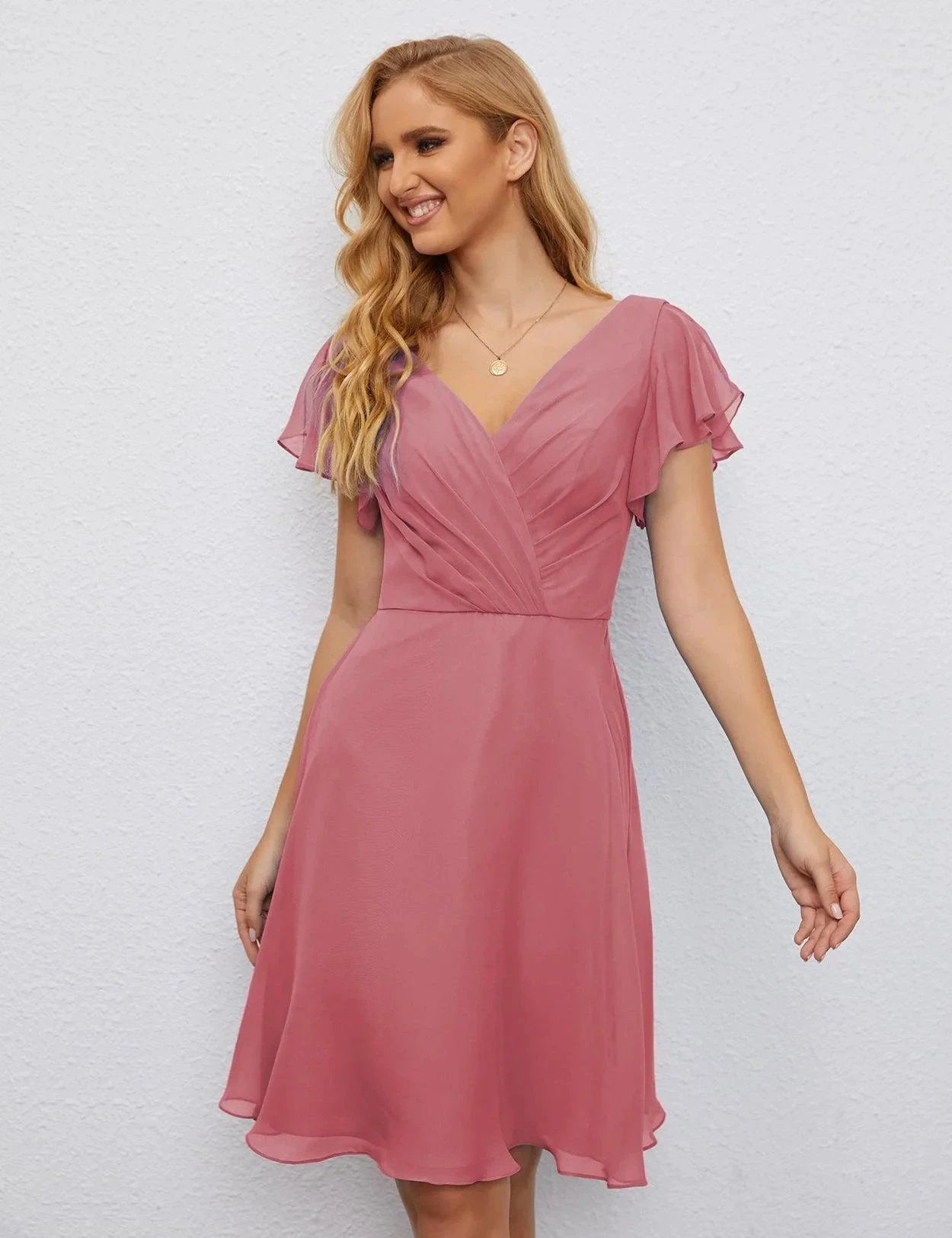 ZapDress U Back Homecoming Dress Formal Prom Dress Knee Length Short Sleeves Cocktail Party Dress 28077 (ZD16953)