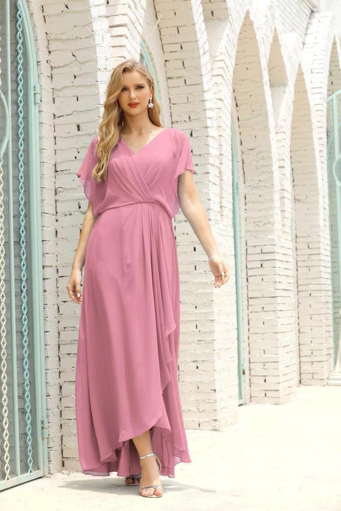Numbersea Mother of The Bride Dresses Plus Size V-Neck Floor Length Formal Prom Dress for Wedding Guest 28020 by numbersea