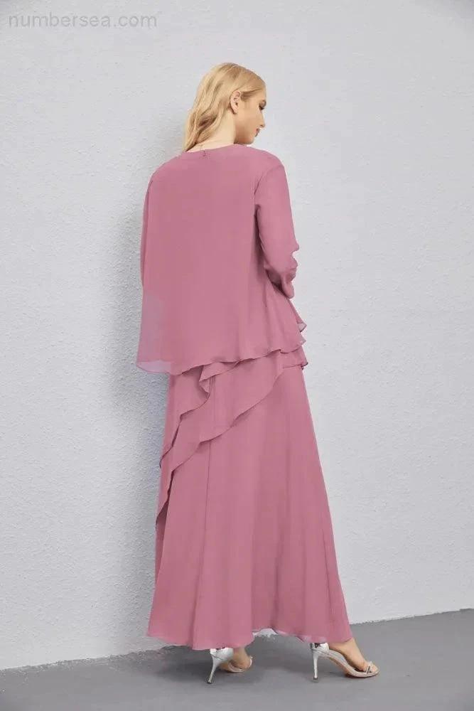 Mother of Bride Dresses with Open Front Lightweight Cardigan Formal Prom Gown  28081 (ZD16990)