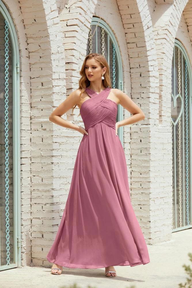 Halter Bridesmaid Dresses Formal Cocktail Prom Gown 28015 by numbersea
