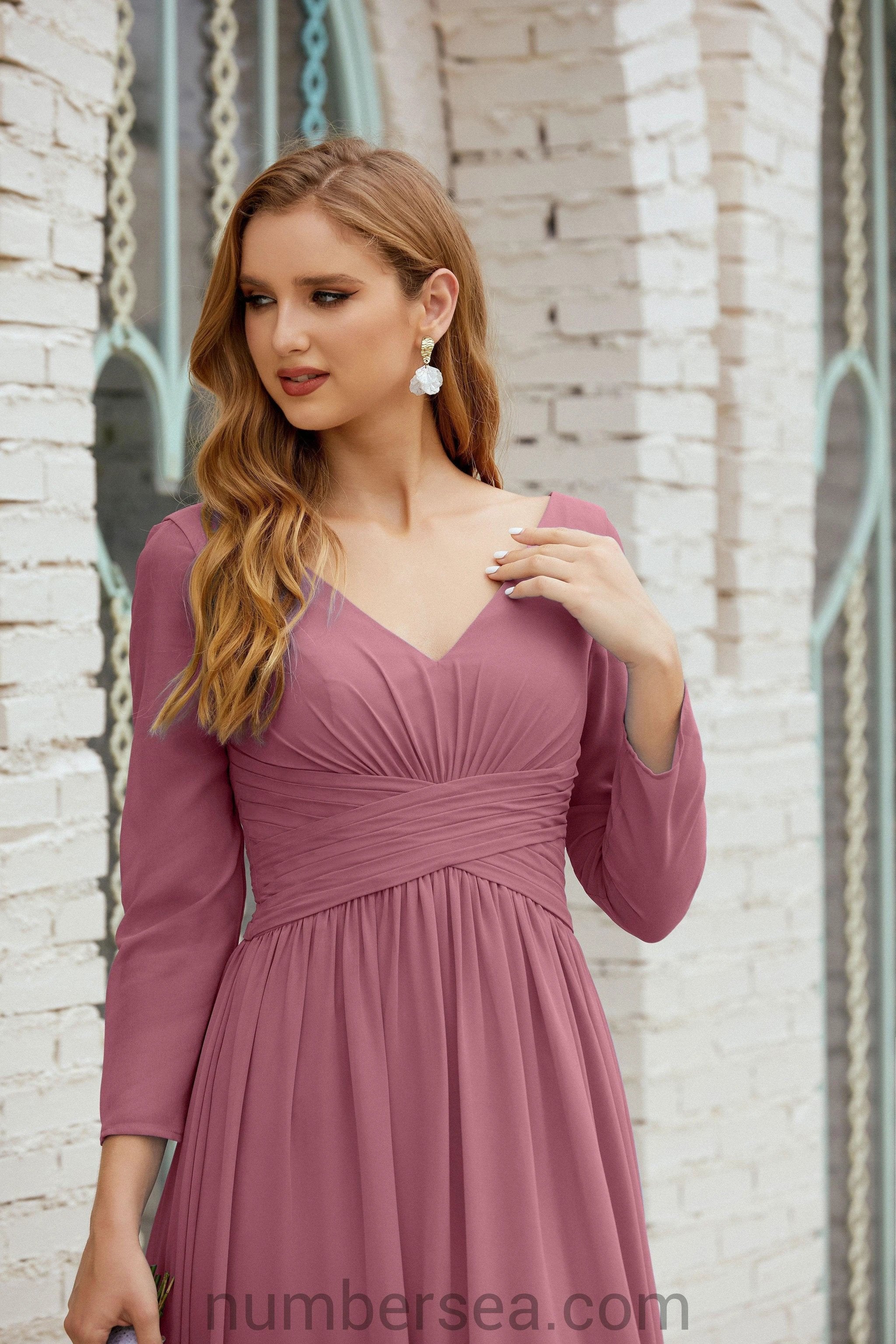 Numbersea Bridesmaid Dress Chiffon Formal Party Dress Evening Dress 28016 by numbersea