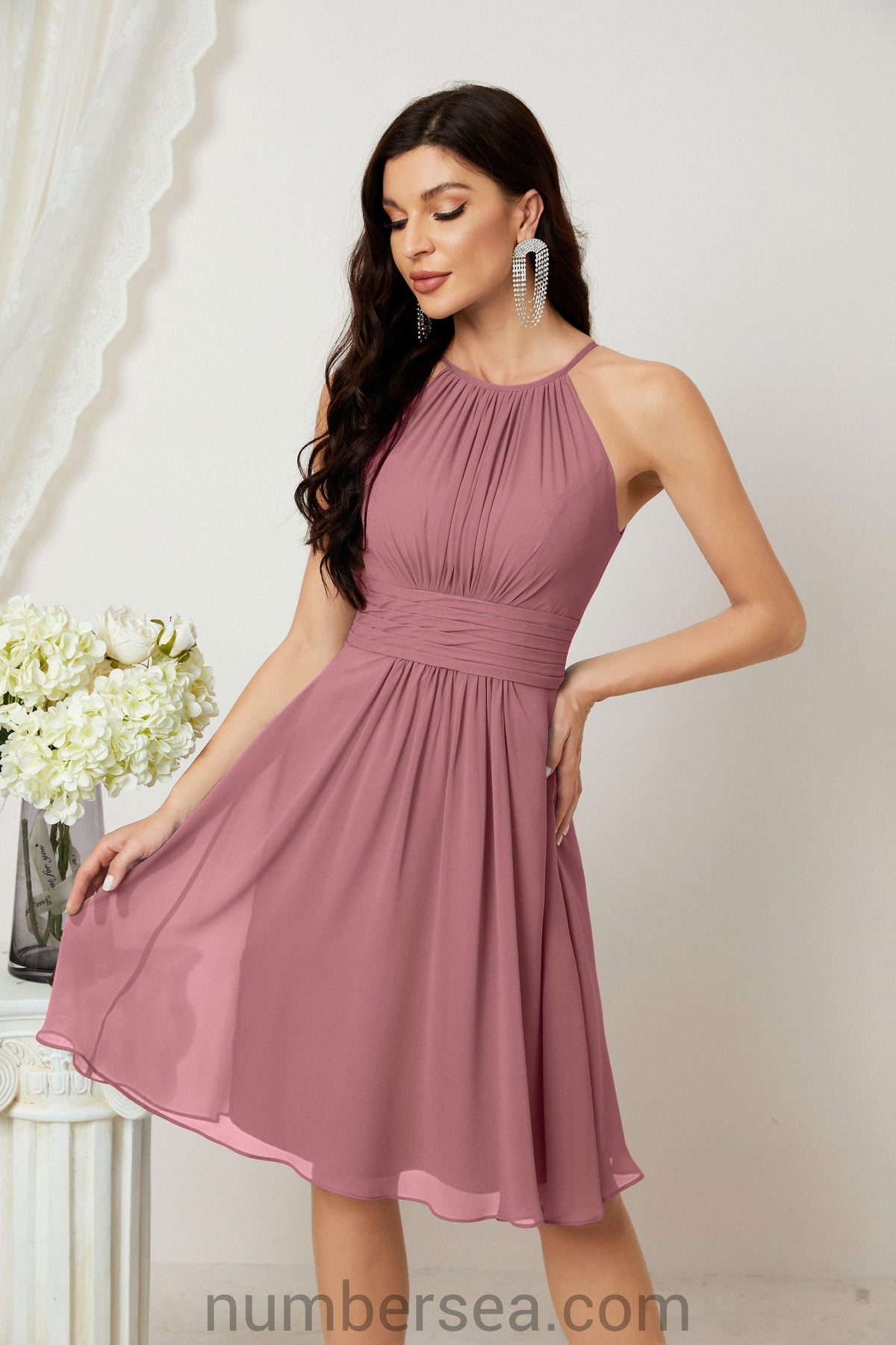 Halter Homecoming Dresses Formal Evening Party Cocktail Dress 28011 Clearance sale (ZD16954)