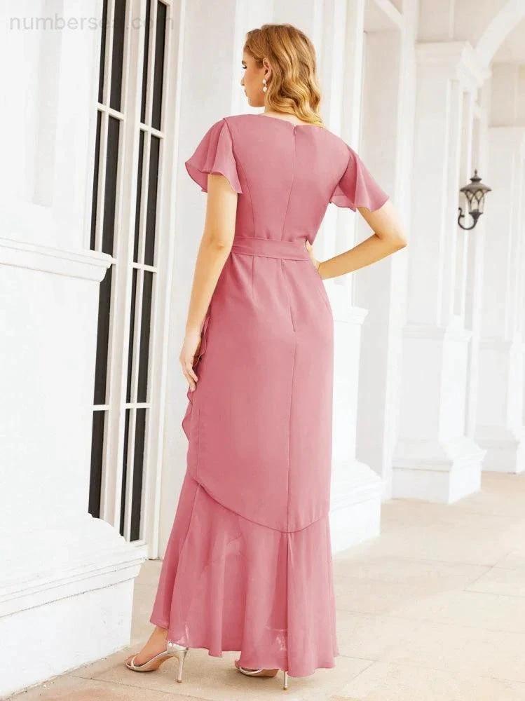 ZapDress Ruffled Bridesmaid Dresses Mermaid Formal Violin Evening Party Prom Gowns 28042 (ZD16997)