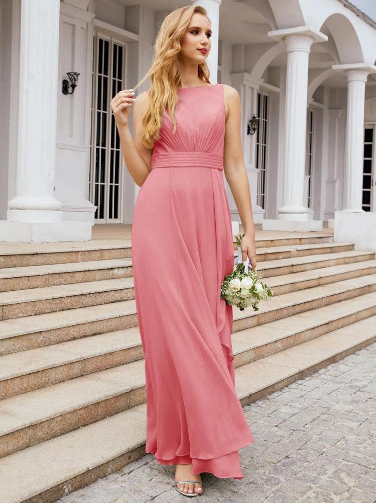 Numbersea Bridesmaid Dresses for Wedding Ruffles Long Formal Prom Gowns 28039 by numbersea