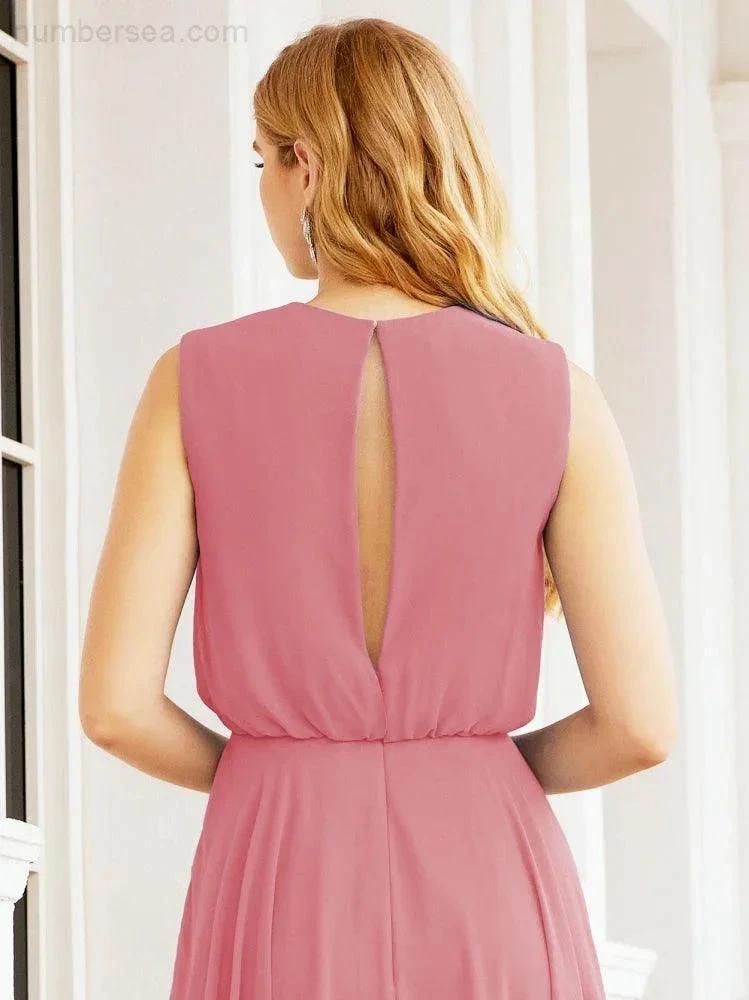 ZapDress Sleeveless Long Bridesmaid Dress A line Formal Evening Prom Gown 28025 (ZD17053)