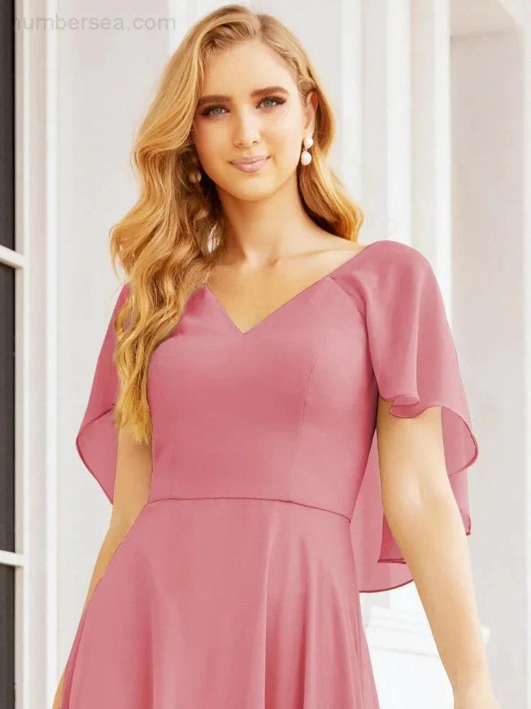 ZapDress Bridesmaid Dresses for Wedding Formal Evening Party Prom Gown with Cape 28050 (ZD17057)