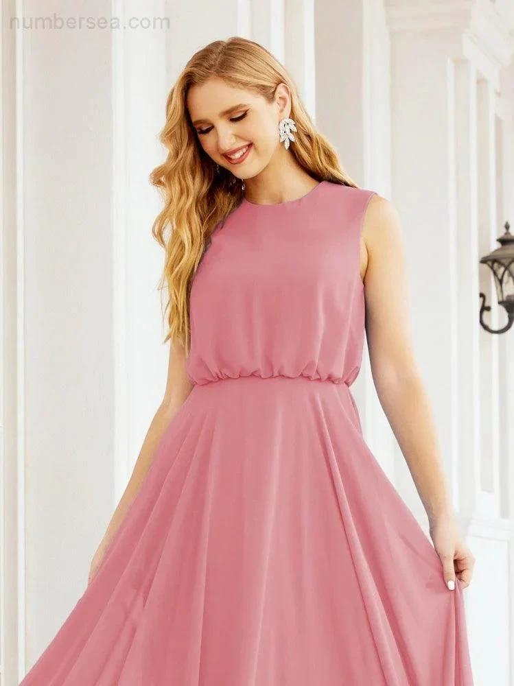 ZapDress Sleeveless Long Bridesmaid Dress A line Formal Evening Prom Gown 28025 (ZD17053)