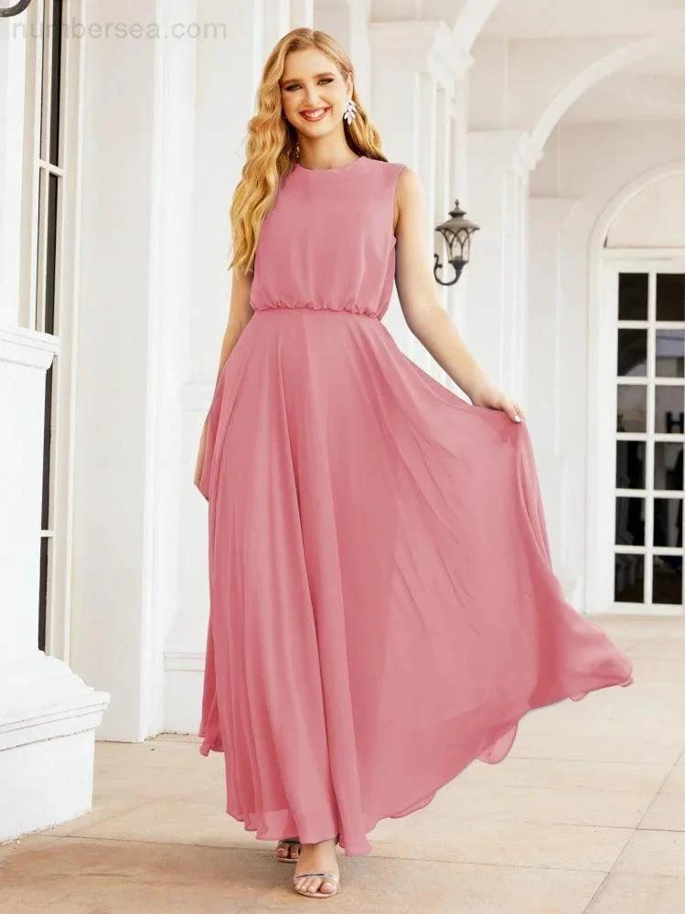 ZapDress Sleeveless Long Bridesmaid Dress A line Formal Evening Prom Gown 28025 (ZD17053)