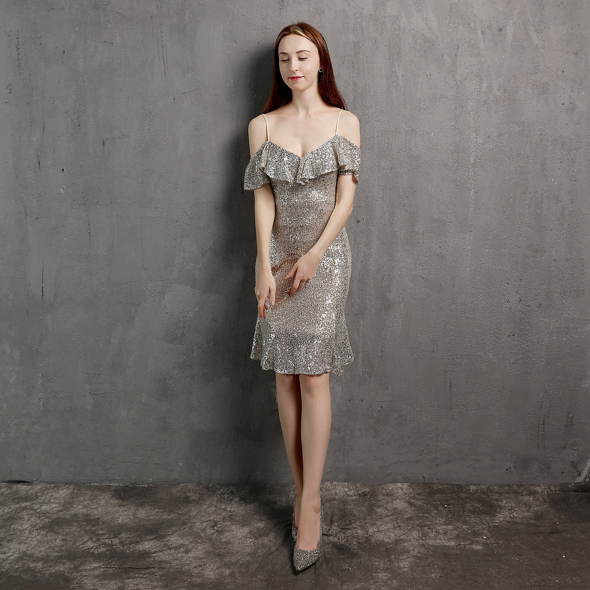 V Neck Little Evening Dress - Elegant Short Socialite Nightclub Women's Party Dress - View 7 | VelvetHem