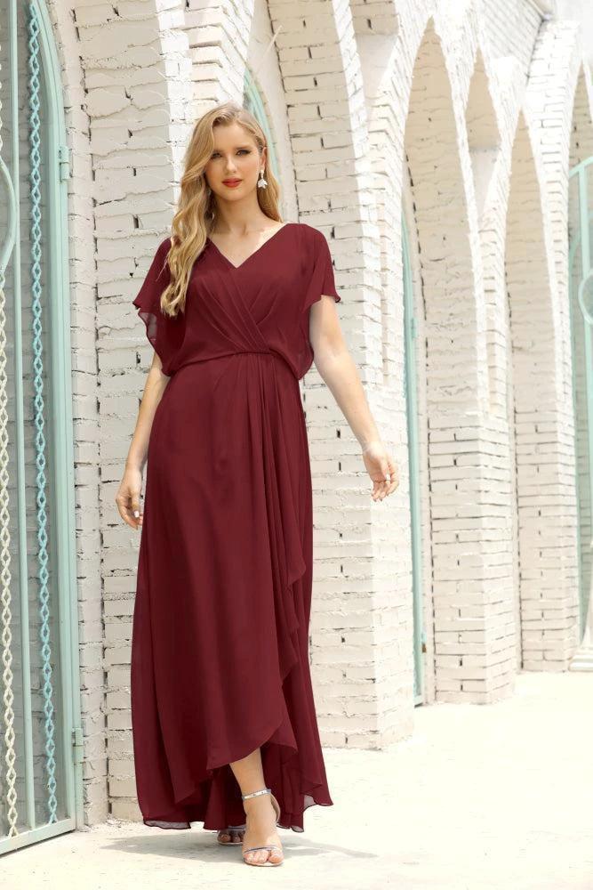 Numbersea Mother of The Bride Dresses Plus Size V-Neck Floor Length Formal Prom Dress for Wedding Guest 28020 by numbersea