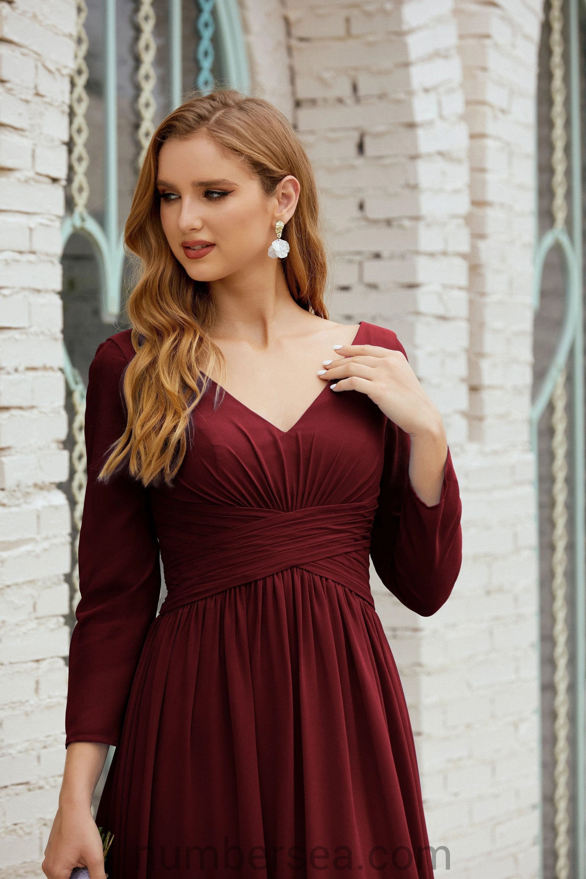 Numbersea Bridesmaid Dress Chiffon Formal Party Dress Evening Dress 28016 by numbersea
