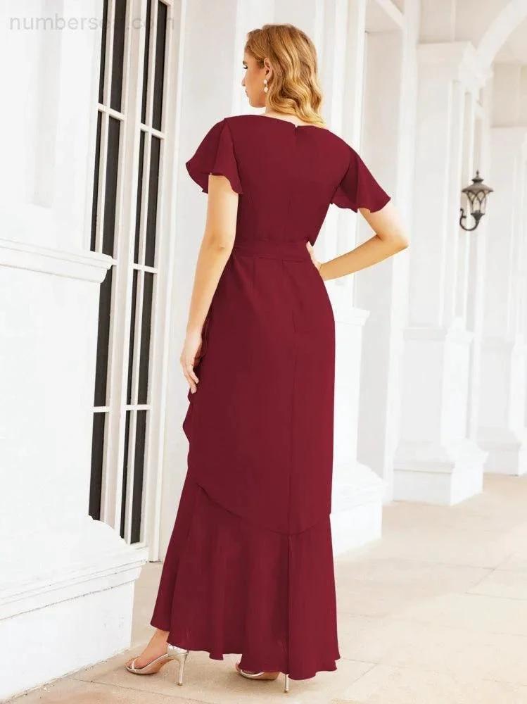 ZapDress Ruffled Bridesmaid Dresses Mermaid Formal Violin Evening Party Prom Gowns 28042 (ZD16997)