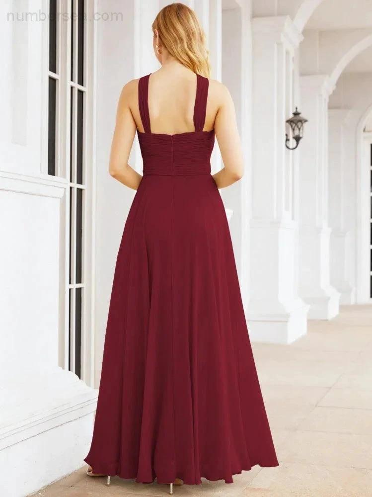 ZapDress Crisscross Halter Bridesmaid Dresses for Party Wedding Evening Prom Maxi Ball Gowns 28053 (ZD17037)