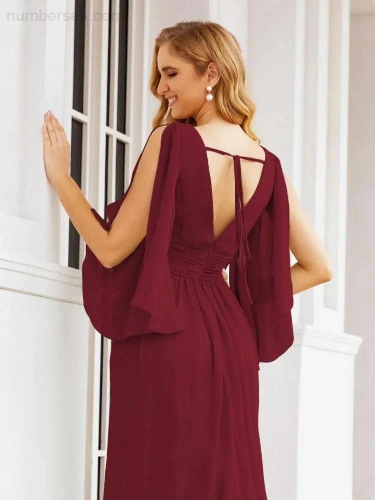 ZapDress Bridesmaid Dresses with Split for Wedding Party Flutter Sleeves 28045 (ZD16996)