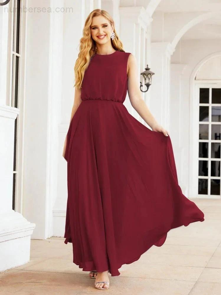 ZapDress Sleeveless Long Bridesmaid Dress A line Formal Evening Prom Gown 28025 (ZD17053)