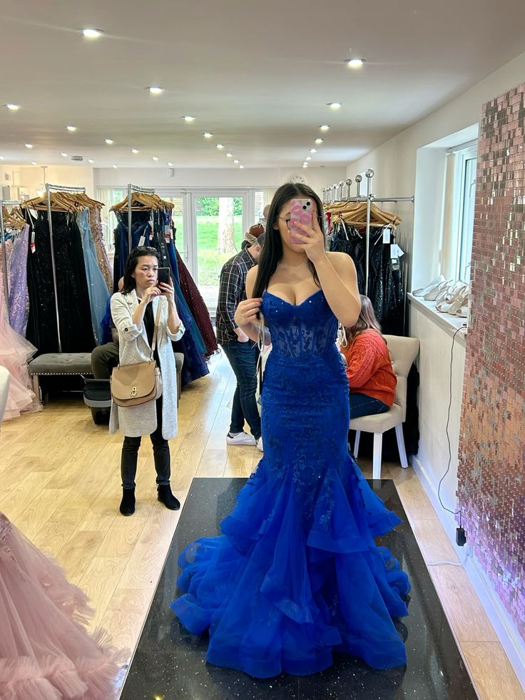 Cute Mermaid Royal Blue Prom Dresses Formal Dresses - FashionDia