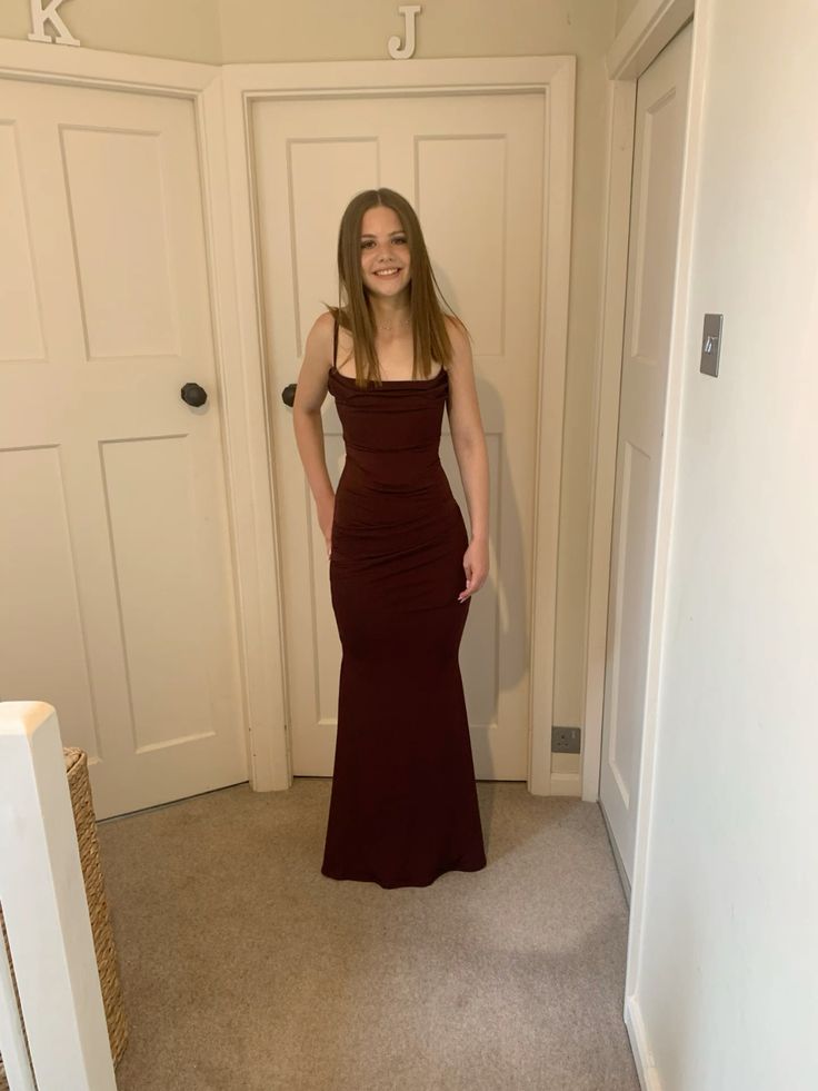 Burgundy Long Prom Dress Formal Graduation Evening Dresses - FashionDia
