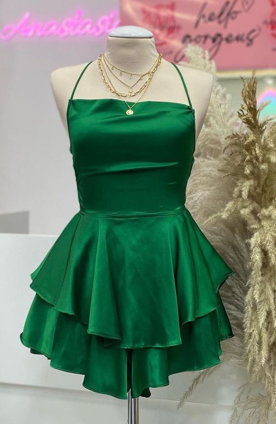 Green Short Homecoming Dress Birthday Party Gown - FashionDia