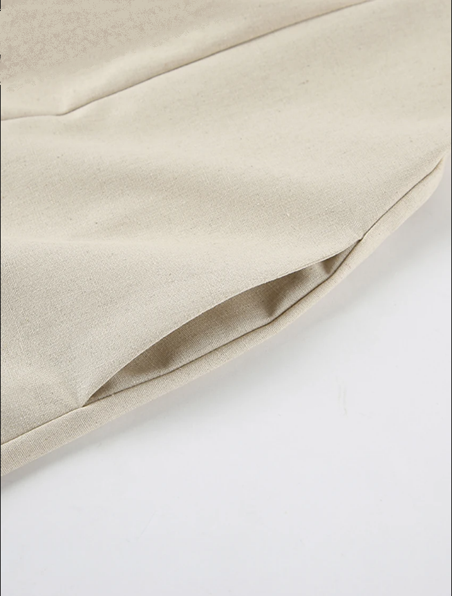 Habiba Khaki Linen A-line Dress with Pockets for Women Easy Wear Style