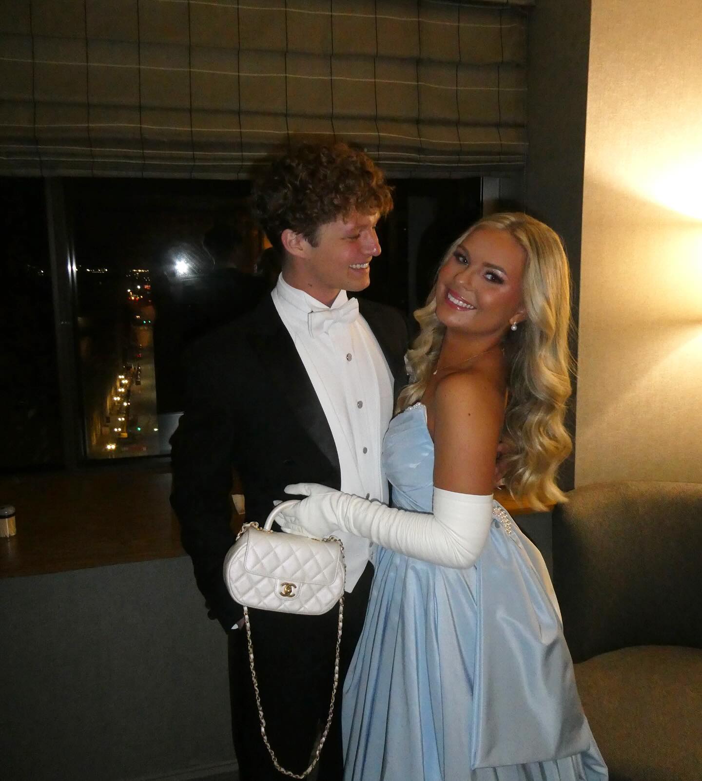 Trendy A Line Strapless Light Blue Long Prom Dress with Bowknot