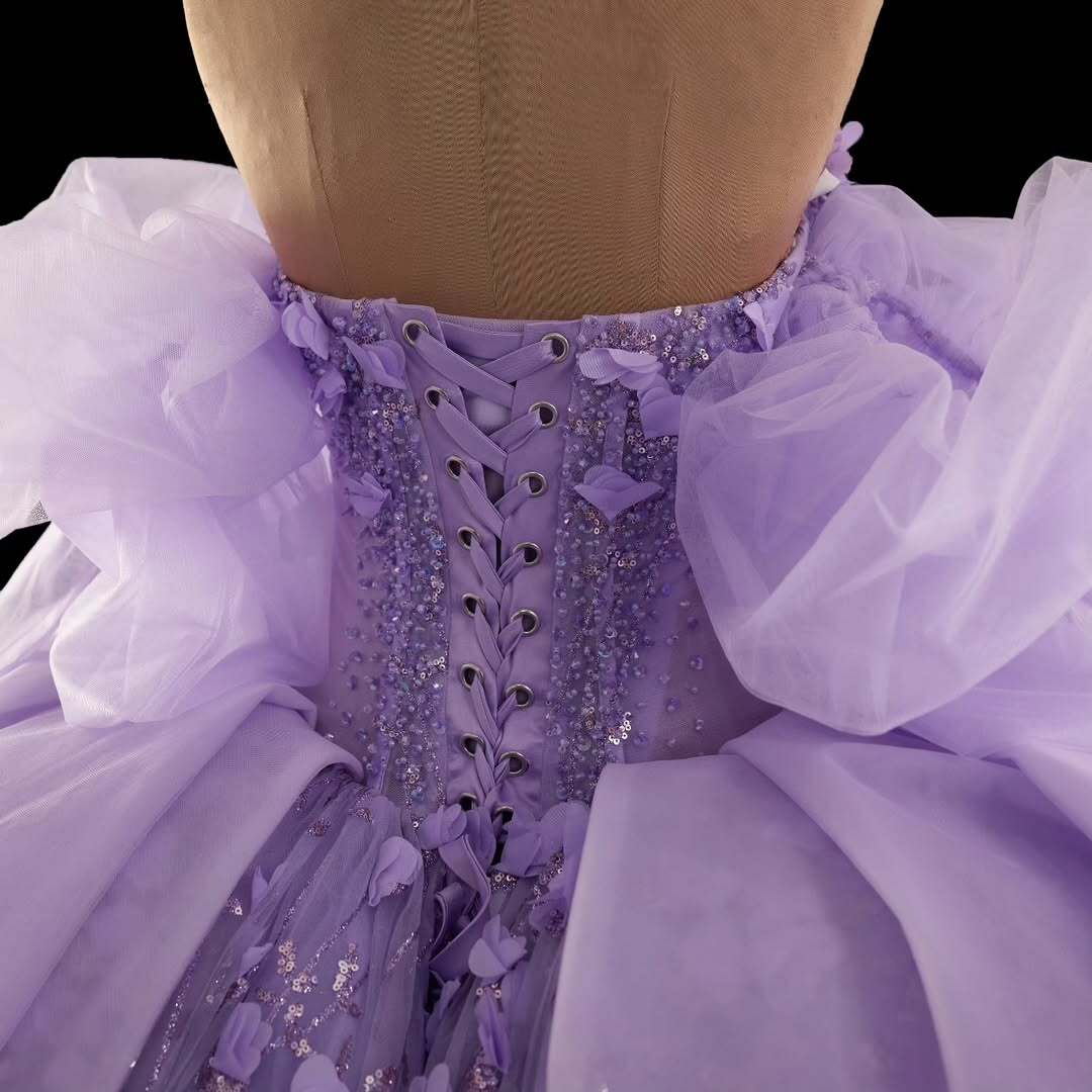 Gorgeous A Line Off the Shoulder Purple Quinceanera Dress with Appliques