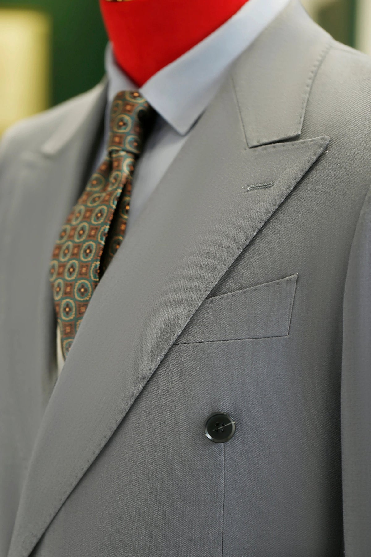 Double Breasted Light Grey Wool Suit For Groom And Business Wear (ZD17095)