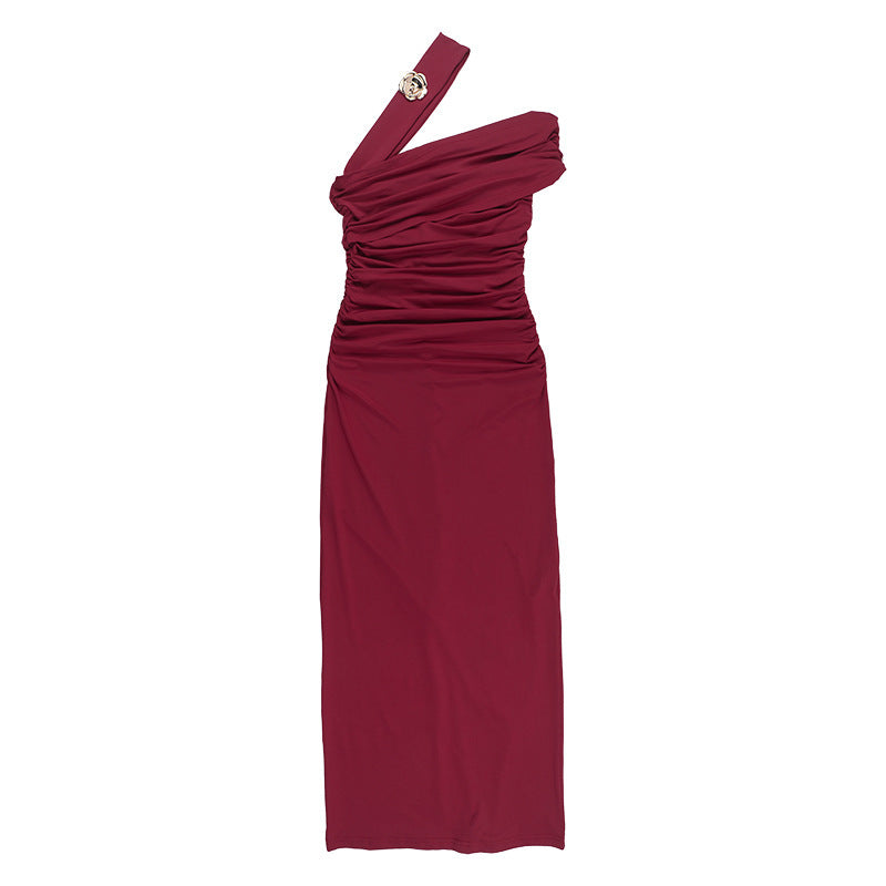 Horres Midi Dress Maroon