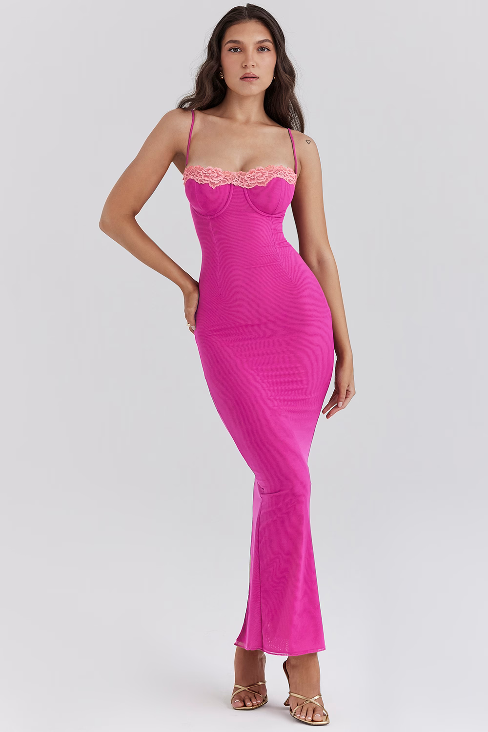Fay Lace Slit Maxi Dress