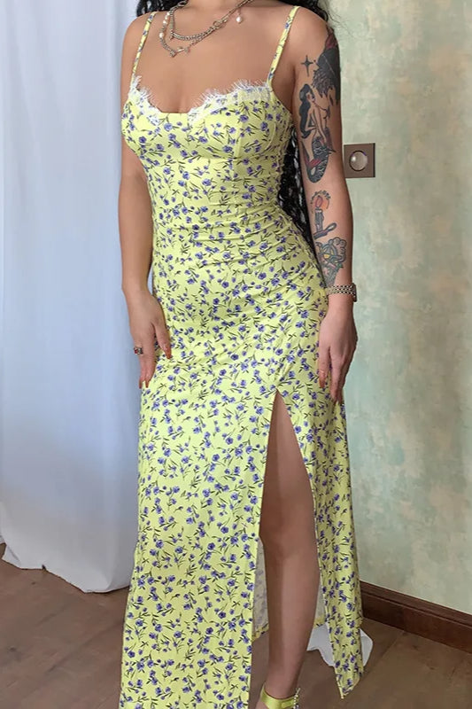 Sleeveless Split Maxi Floral Dress - View 7 | FashionDia