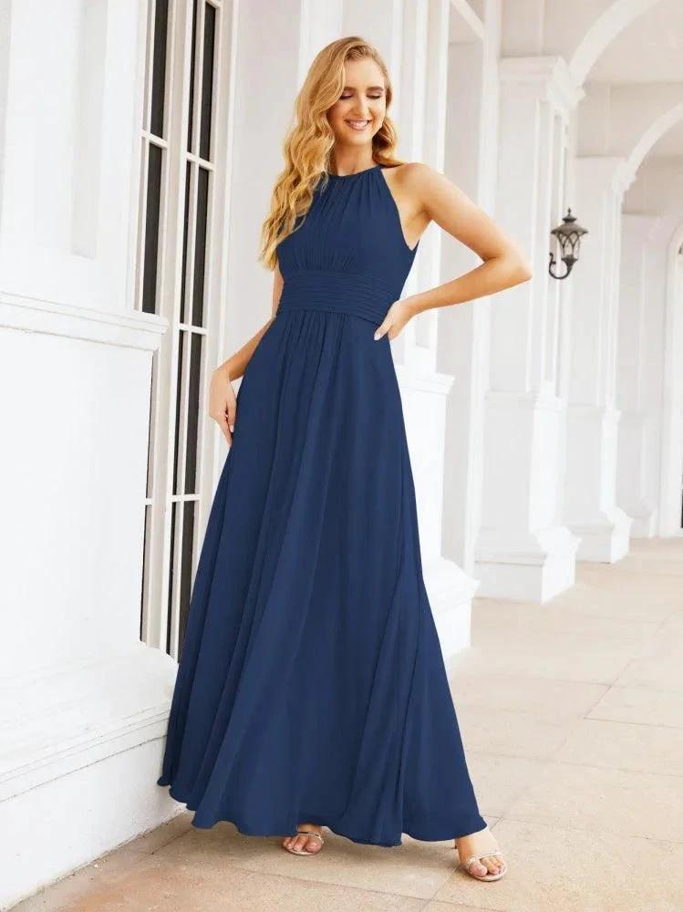 Numbersea Keyhole Bridesmaid Dresses Sleeveless Formal Evening Party Prom Gowns 28043 by numbersea