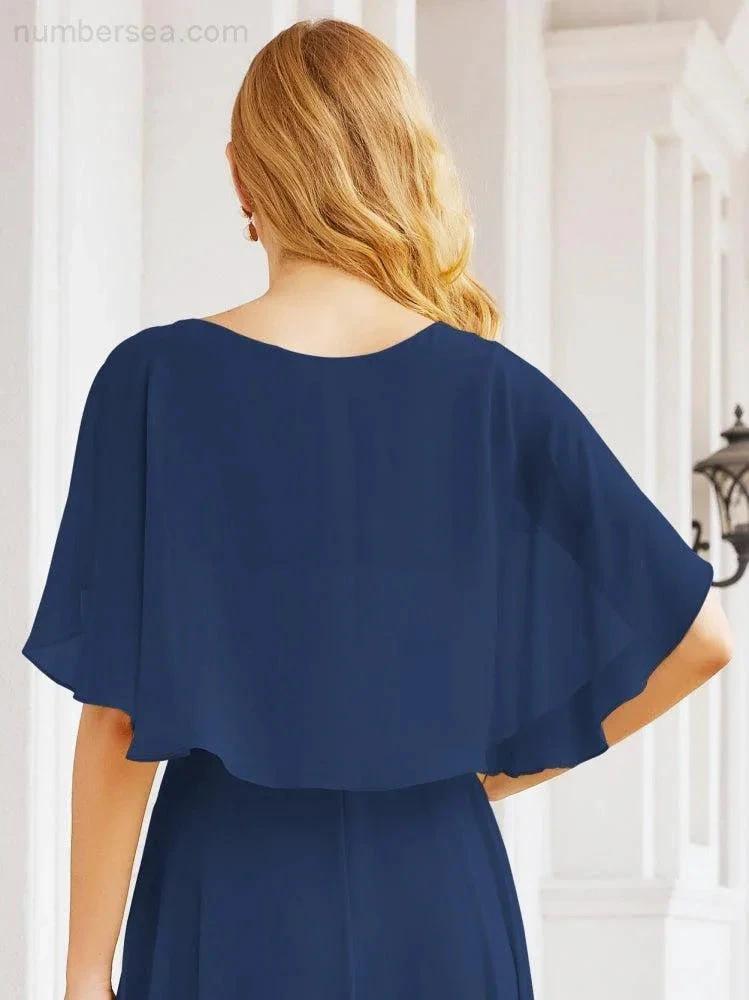 ZapDress Bridesmaid Dresses for Wedding Formal Evening Party Prom Gown with Cape 28050 (ZD17057)
