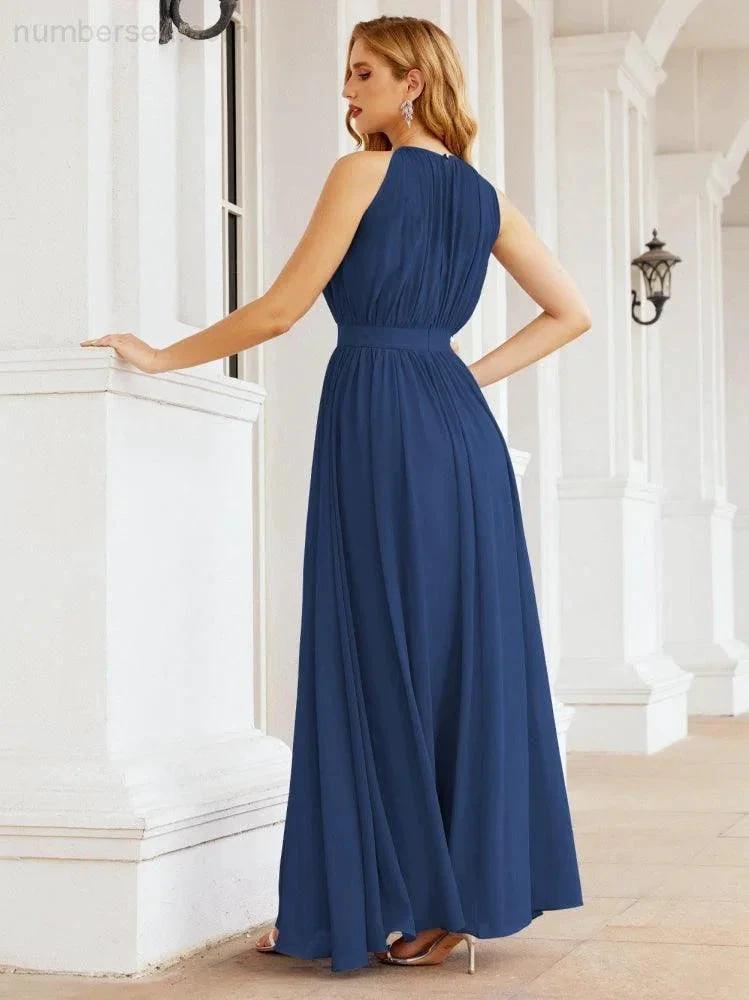 ZapDress Halter Bridesmaid Dress Empire Waist Formal Evening Prom Gown for Mother of The Bride 28030 (ZD17026)