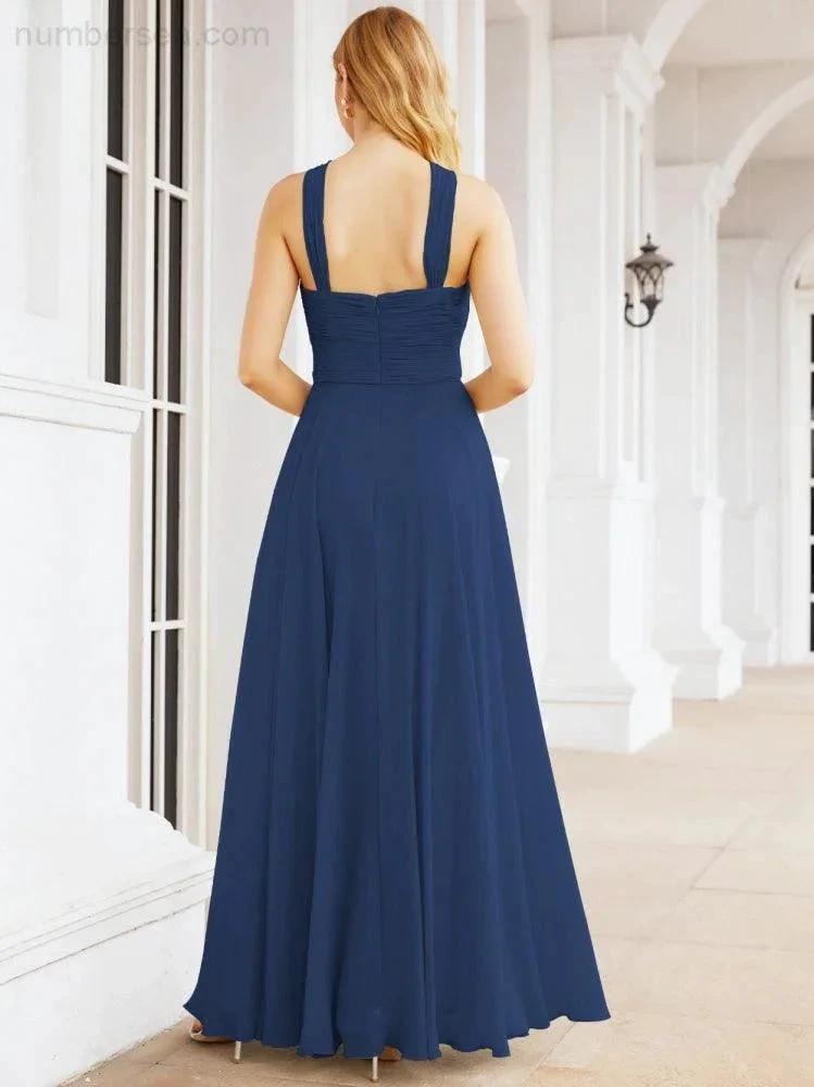 ZapDress Crisscross Halter Bridesmaid Dresses for Party Wedding Evening Prom Maxi Ball Gowns 28053 (ZD17037)
