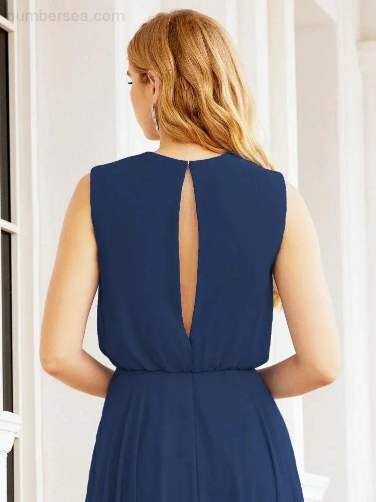 ZapDress Sleeveless Long Bridesmaid Dress A line Formal Evening Prom Gown 28025 (ZD17053)