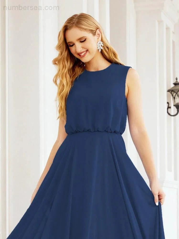 ZapDress Sleeveless Long Bridesmaid Dress A line Formal Evening Prom Gown 28025 (ZD17053)