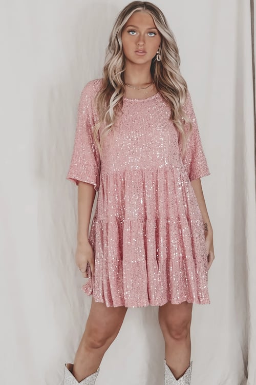 Xochitl Statement Loose Sequin Dress Designer Edit