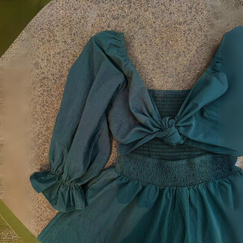 Stella Exclusive French Dress with Ruffled Sleeves Boutique Collection