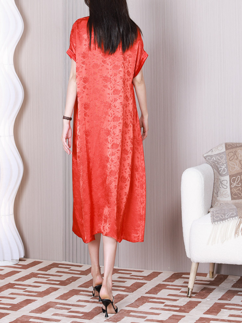 Just My Style V-neck Short Sleeves A-line Dress