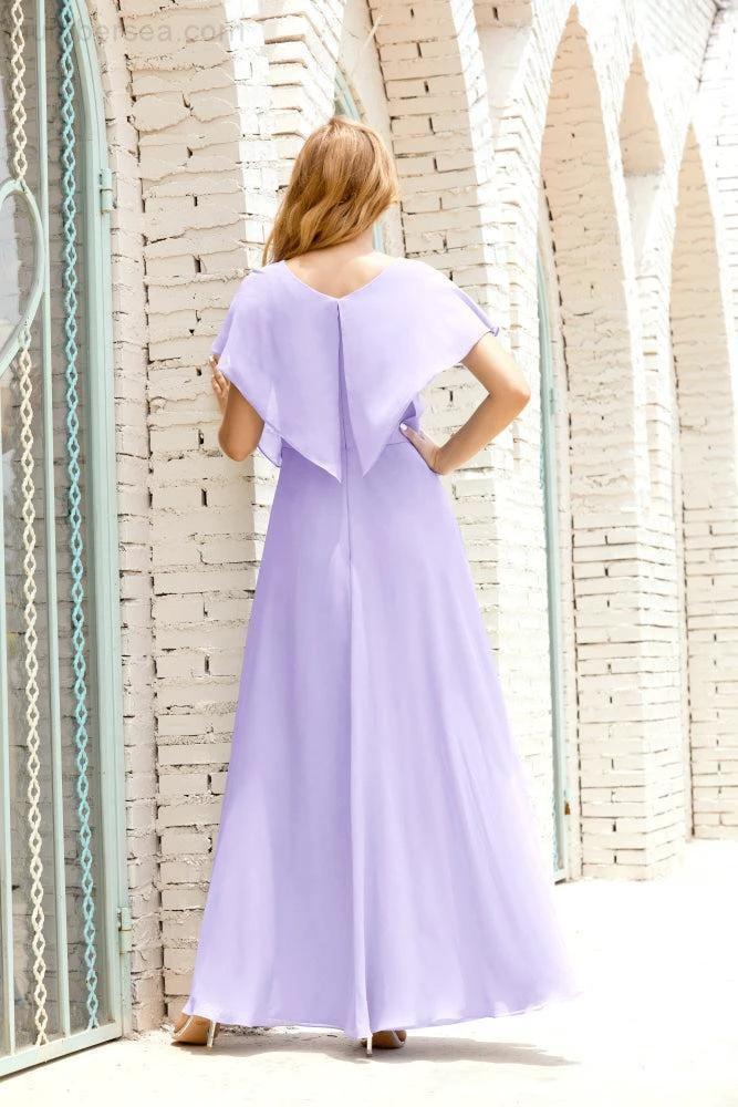 Zapdress Mother of The Bride Dresses Plus Size V-Neck Floor Length Formal Prom Dress for Wedding Guest 28020 (ZD17058)