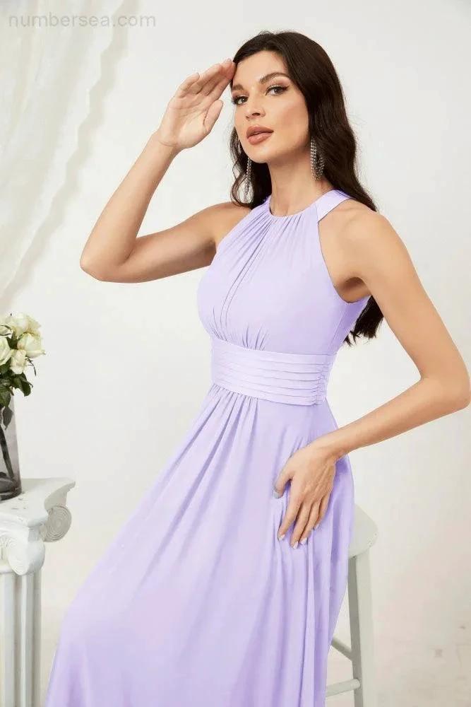ZapDress Formal Party Gown Dress Chiffon Halter Long Sleeveless Bridesmaid Dresses 2802 (ZD16960)