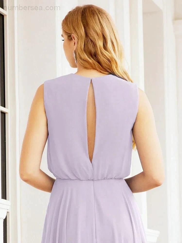 ZapDress Sleeveless Long Bridesmaid Dress A line Formal Evening Prom Gown 28025 (ZD17053)
