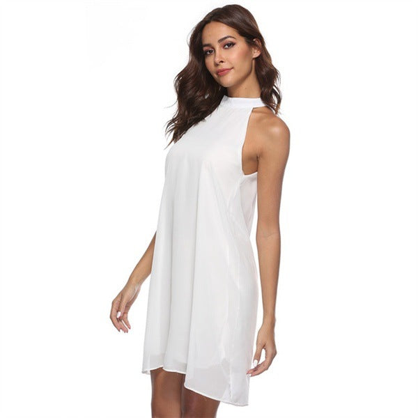 Melody Satin Halter Mini Dress Ivory
