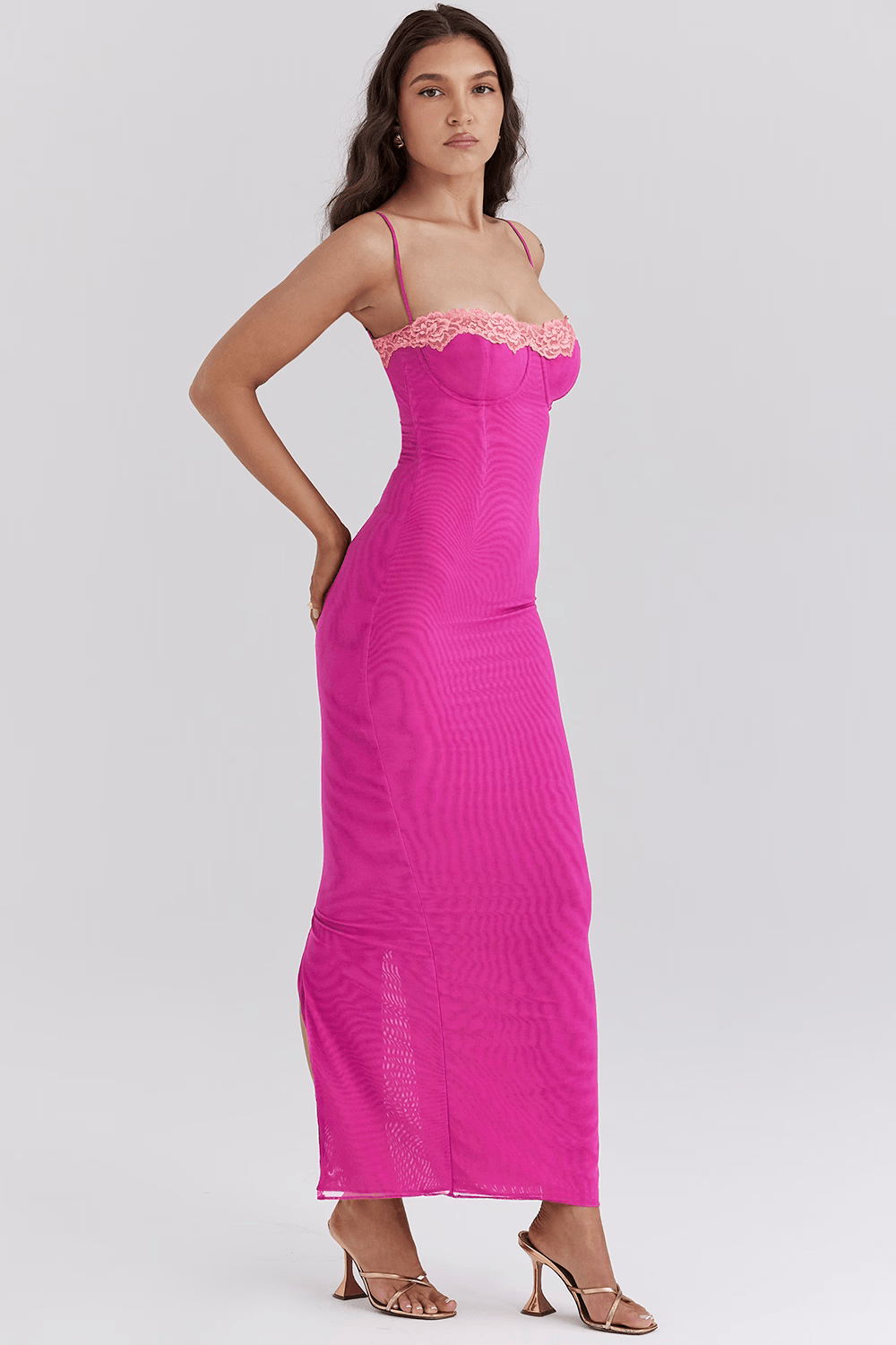 Fay Lace Slit Maxi Dress