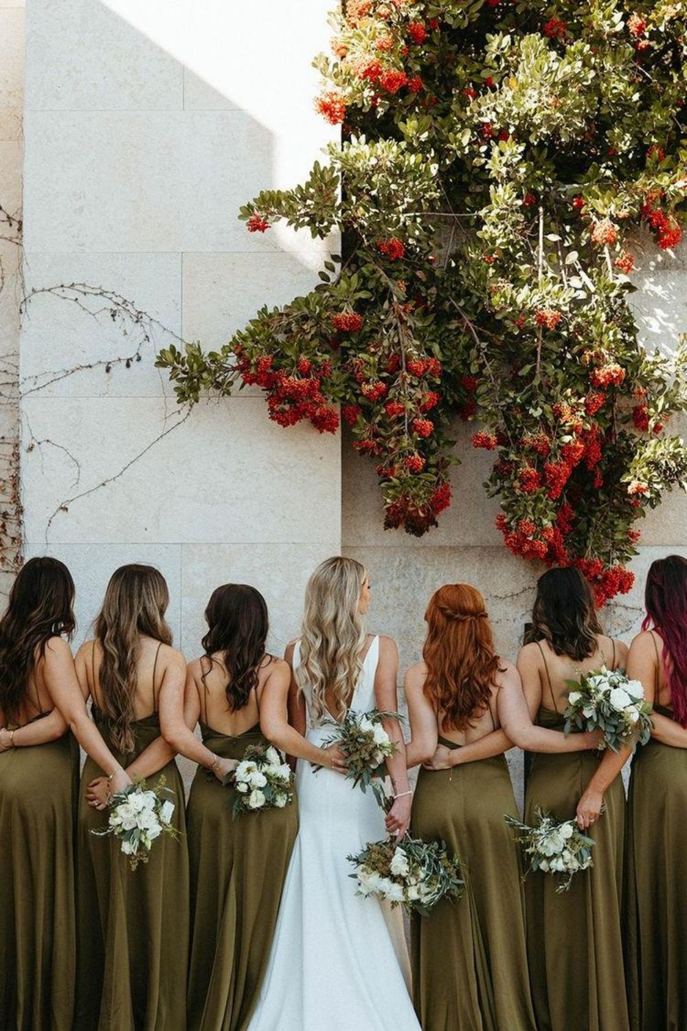 Simple A-Line Spaghetti Straps Green Long Bridesmaid Dress - View 2 | FashionDia