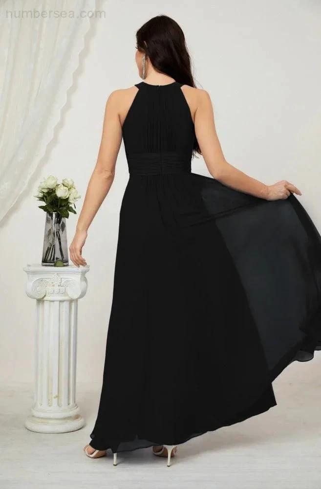 ZapDress Formal Party Gown Dress Chiffon Halter Long Sleeveless Bridesmaid Dresses 2802 (ZD16960)