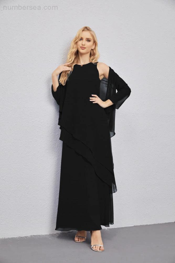 Mother of Bride Dresses with Open Front Lightweight Cardigan Formal Prom Gown  28081 (ZD16990)